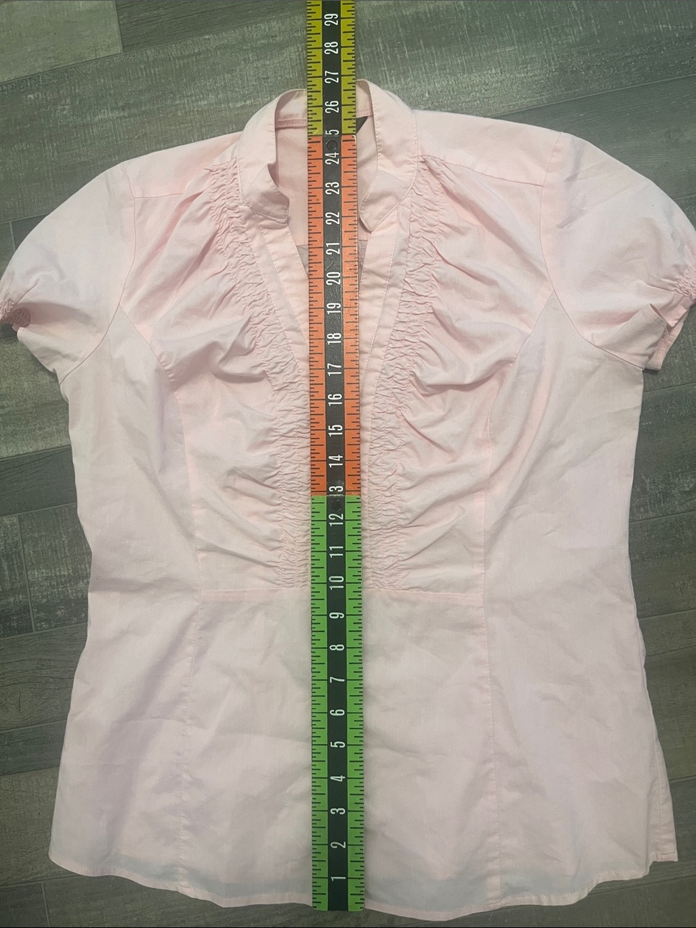 Denver Hayes Soft Pink Ruffled Button Down Shirt - Picture 10 of 10